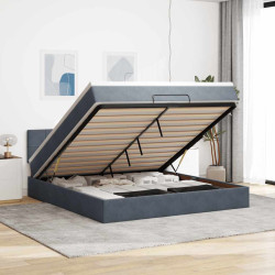 Estrutura de cama otomana com colchão 180x200cm cinzento escuro