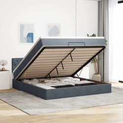 Estrutura de cama otomana com colchão 160x200cm cinzento escuro