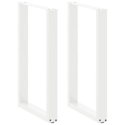Pés de mesa de bar em forma de u, 2 peças, branco, 60x(90-91) cm, aço
