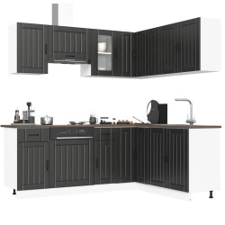 11 Peças armário de cozinha conjunto lucca preto