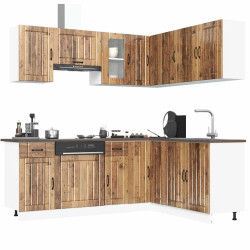 11 Peças armário de cozinha conjunto lucca madeira velha