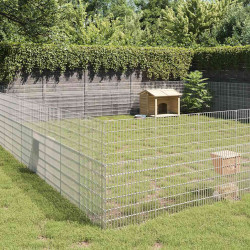 Recinto exterior p/ animais 48 painéis 54x100cm ferro galvaniz.