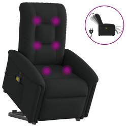 Poltrona elétrica elevatória massagens tecido preto