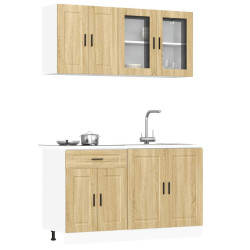4 Peças armário de cozinha conjunto porto sonoma carvalho