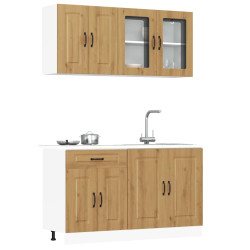 4 Peças armário de cozinha conjunto kalmar carvalho artisiano