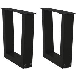 Pés para mesa de centro em v 2 peças preto 30x(30-31,3) cm aço