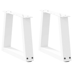 Pés para mesa de centro em v, 2 peças, branco, 40x(30-31,3) cm, aço