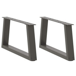 Pés para mesa de centro em v, 2 peças, antracite, 70x(30-31,3) cm, aço