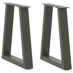 Pés para mesa de centro em v, 2 peças, antracite, 38x(42-43,3) cm, aço