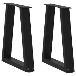 Pés para mesa de centro em v, 2 peças, preto, 38x(42-43,3) cm, aço