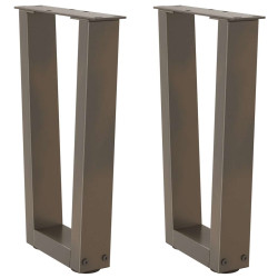 Pés para mesa de centro em formato de v, 2 peças, aço natural, 28x(42-43,3) cm, aço