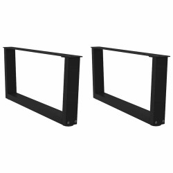 Pés para mesa de centro em v, 2 peças, preto, 70x(30-31,3) cm, aço