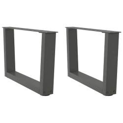 Pés para mesa de centro em v, 2 peças, antracite, 60x(30-31,3) cm, aço