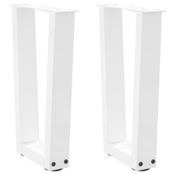 Pés para mesa de centro em v 2 peças branco 28x(42-43,3) cm aço