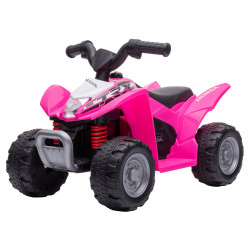 Quadriciclo elétrico honda para crianças de 18-36 meses quadriciclo elétrico infantil a bateria 6v com faróis LED buzina velocidade de 2,8km/h e avance 65,5x35,5x43,5cm rosa