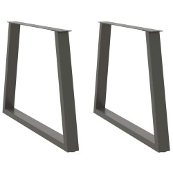 Pés para mesa de jantar em forma de v, 2 peças, antracite, 90x (72-73,3) cm, aço