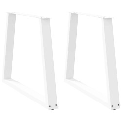 Pernas para mesa de jantar em v, 2 peças, branco, 80x(72-73,3) cm, aço