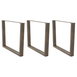 Pés para mesa de jantar em formato de v, 3 peças, aço natural, 100x(72-73,3) cm, aço