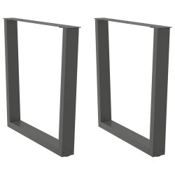 Pés para mesa de jantar em forma de v, 2 peças, antracite, 90x (72-73,3) cm, aço