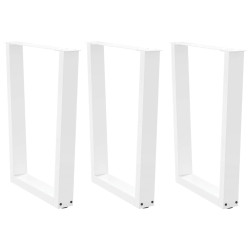 Pernas para mesa de jantar em v 3 peças, branco, 70x(72-73,3) cm, aço