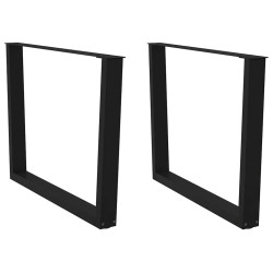 Pernas para mesa de jantar em v, 2 peças, pretas, 100x(72-73,3) cm, aço