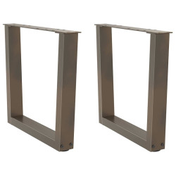 Pés para mesa de centro em formato de v, 2 peças, aço natural, 60x(42-43,3) cm, aço