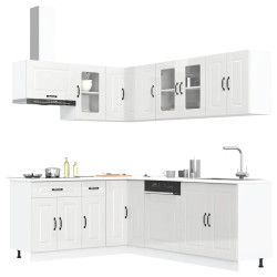 11 Peças armário de cozinha conjunto kalmar brilho branco