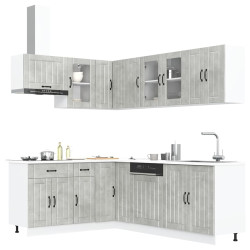 11 Peças armário de cozinha conjunto lucca concreto cinza