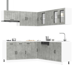 11 Peças armário de cozinha conjunto lucca concreto cinza
