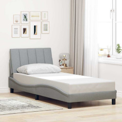 Estrutura de cama sem colchão hanko 80x200 cm tecido cinzento-claro