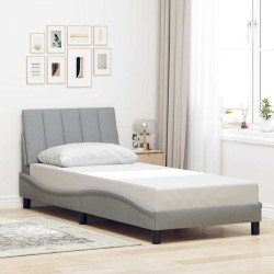 Estrutura de cama sem colchão hanko 90x190 cm tecido cinzento-claro