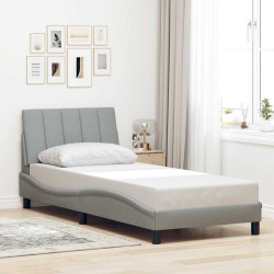 Estrutura de cama sem colchão hanko 90x200 cm tecido cinzento-claro