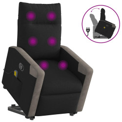 Poltrona de massagens reclinável elevatória tecido preto