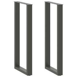 Pés para mesa de bar em formato de u, 2 peças, antracite, 50x(110-111) cm, aço