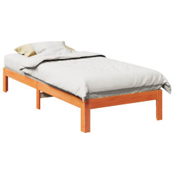Cama sem colchão 80x200 cm pinho maciço castanho-mel