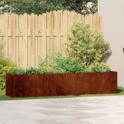 Floreira enferrujada 200x40x40 cm aço resistente
