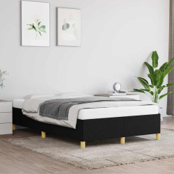 Estrutura de cama sem colchão preto 120x190 cm tecido