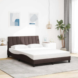 Estrutura de cama sem colchão hanko 120x200 cm tecido castanho-escuro