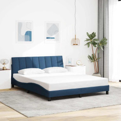 Estrutura de cama sem colchão hanko 160x200 cm tecido azul