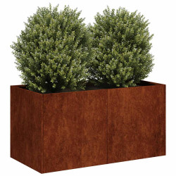 Floreira enferrujada 80x40x40 cm aço resistente