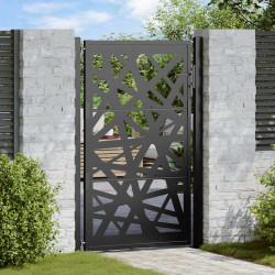 Portão de jardim preto 100x150 cm aço design leve