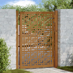 Portão de jardim 100x150 cm em aço inoxidável com design em cruz