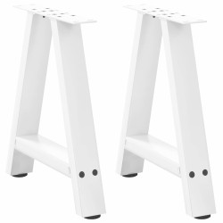 Pés para mesa de centro em formato a, 2 peças, branco, 38x(42-43) cm, aço