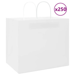 Sacos de papel 250 unid com alças branco 32x22x28 cm