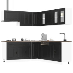 11 Peças armário de cozinha conjunto kalmar preto