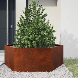 Vaso/floreira 138x120x45 cm aço corten cor enferrujado