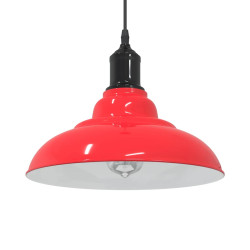 Candeeiro suspenso regulável altura e27 vermelho vivo ø31cm