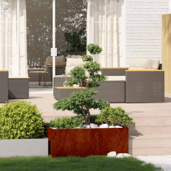 Floreira enferrujada 100x100x40 cm aço resistente
