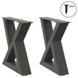 Pés para mesa de centro 2 peças antracite 40x(30-31,3) cm aço