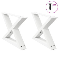 Pés para mesa de centro 2 peças, branco, 60x(30-31,3) cm, aço